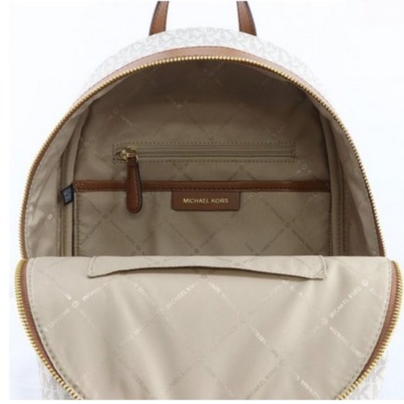 MICHAEL KORS Kenly Medium Backpack Signature Vanilla Bag - Picture 4 of 16